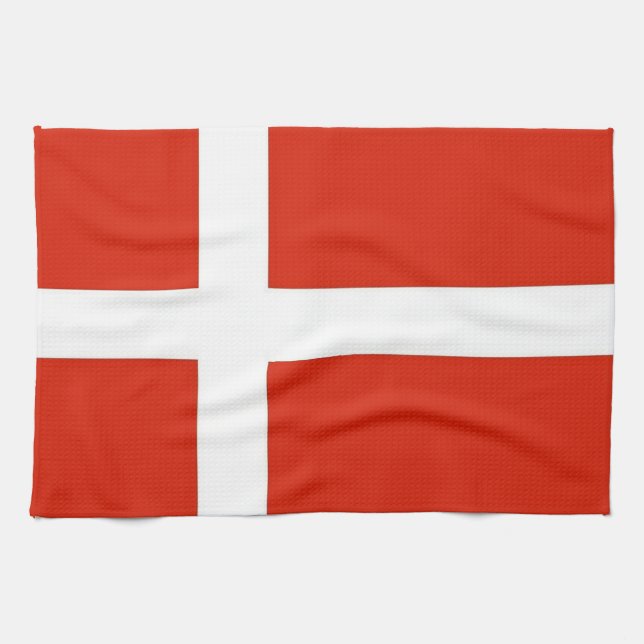 Dannebrog Danmarks Officiell Flagga Kökshandduk (Horisontell)