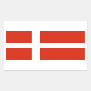 Dannebrog, Danmarks Officiell Flagga Rektangulärt Klistermärke