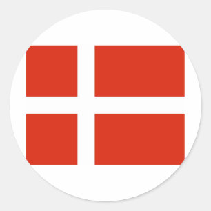 Dannebrog Danmarks Officiell Flagga Runt Klistermärke