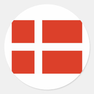Dannebrog Danmarks Officiell Flagga Runt Klistermärke