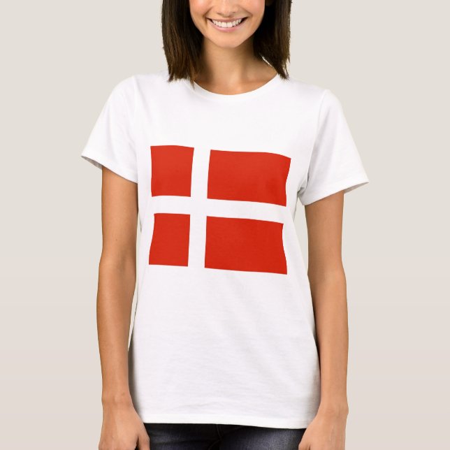 Dannebrog Danmarks Officiell Flagga Tee (Framsida)
