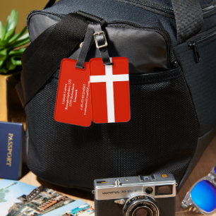 Dannebrog; Danmarks officiella flagga Bagagebricka