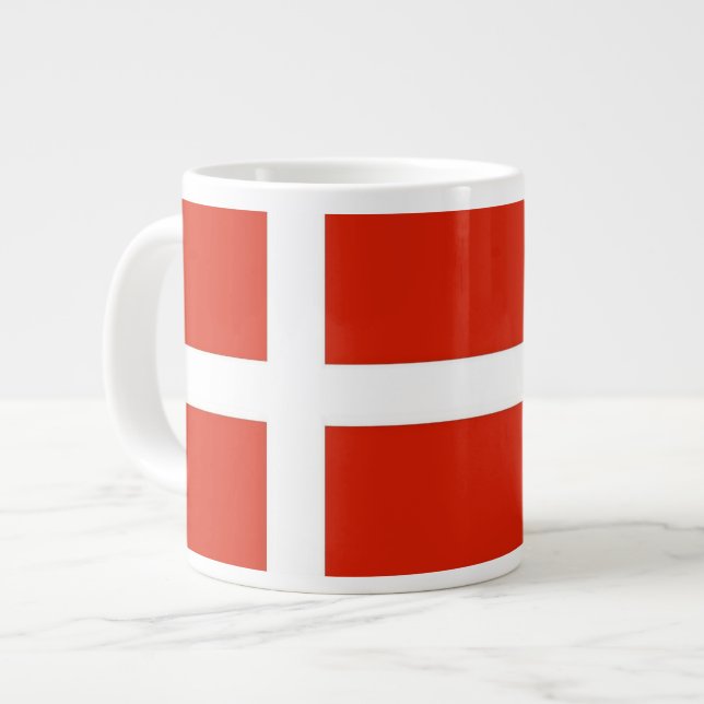 Dannebrog; Danmarks officiella flagga Jumbo Mugg (Framsida vänster)