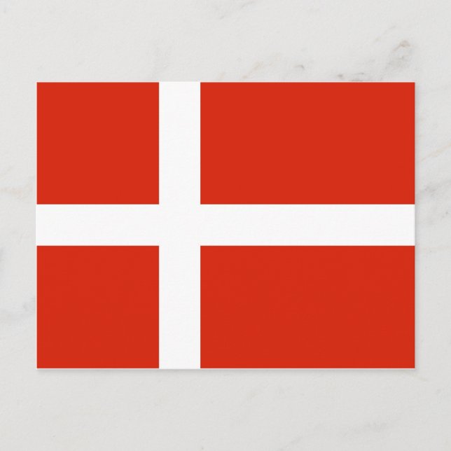 Dannebrog; Danmarks officiella flagga Vykort (Framsida)
