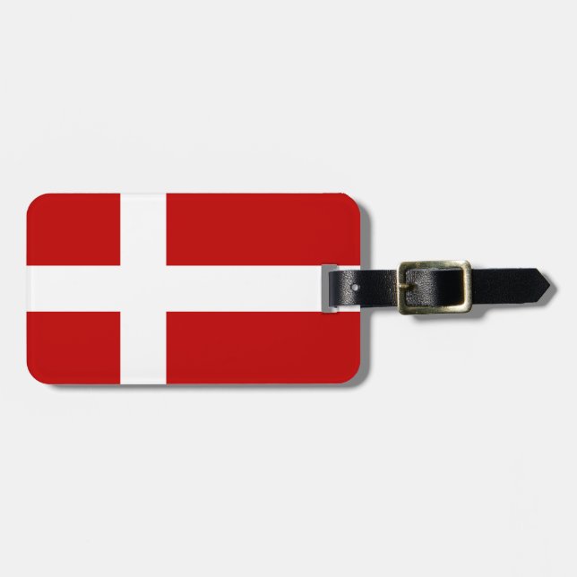 Dannebrog Danska flaggan Bagagebricka (Horisontell Framsida)