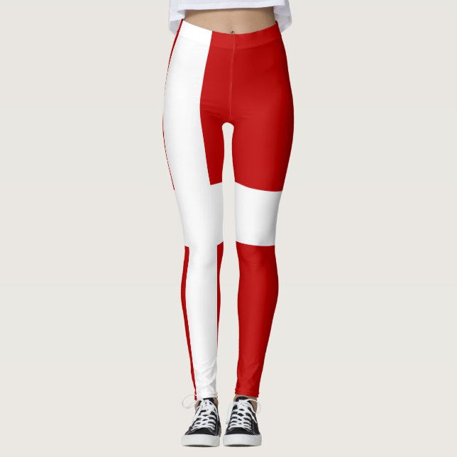 Dannebrog Danska flaggan Leggings (Framsida)