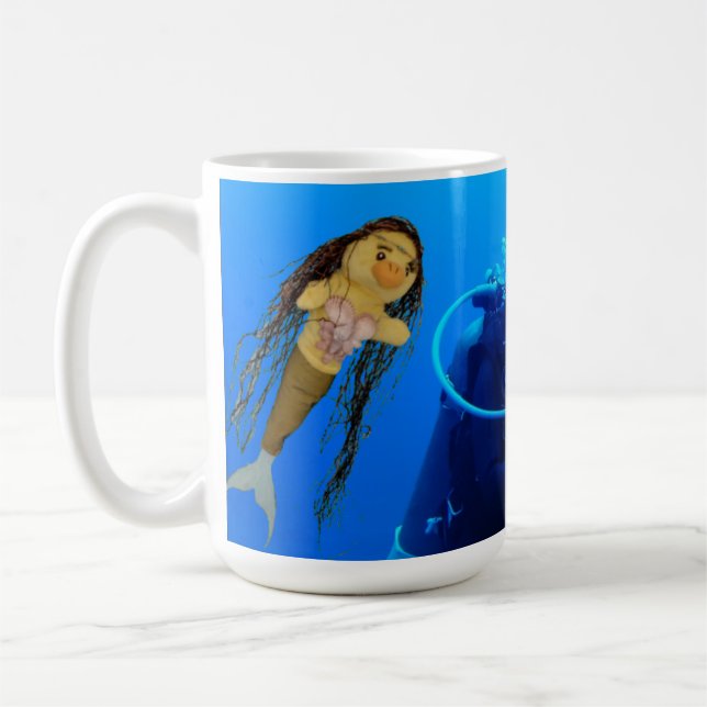 Danni sjöjungfrun under vattnet kaffemugg (Vänster)