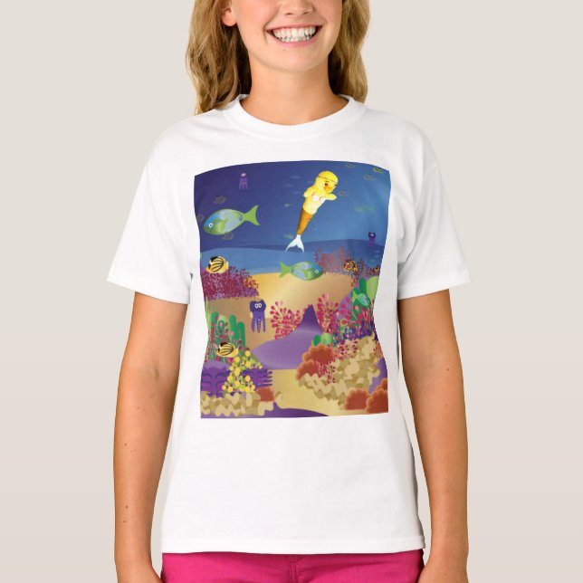 Danni sjöjungfrun under vattnet t shirt (Framsida)