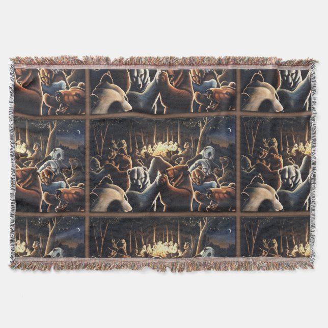Danning Bears Blanket Party Animals Throw Blanket Mysfilt (Framsidan)