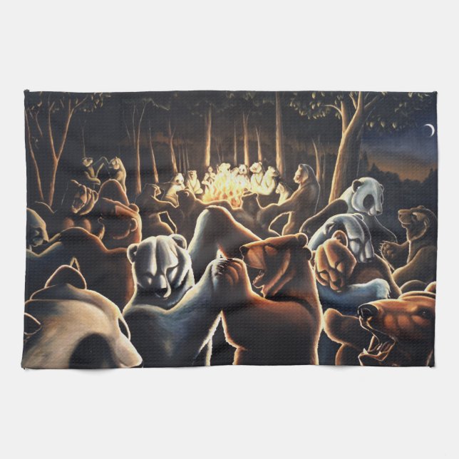 Danning Bears Towel Party Animals Bear Tea Towel Kökshandduk (Horisontell)