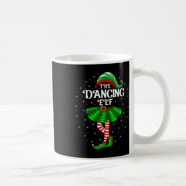 Danning Elf-julfamiljen Matching Women Girls Kaffemugg (Höger)