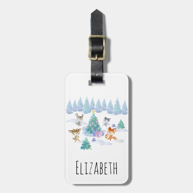 Danning Forest Animals - Julfärg Bagagebricka (Vertikal Framsida)
