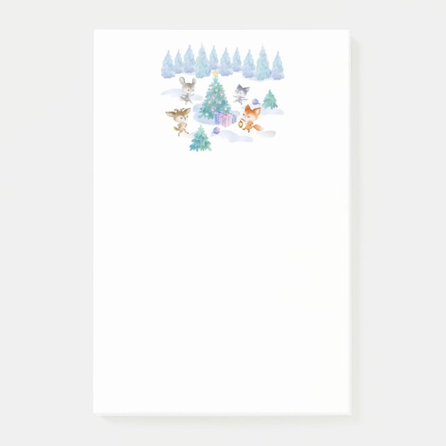 Danning Forest Animals - Julfärg Post-it Block (Framsida)
