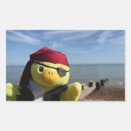 Danny Anka, den rektangulära Pirat-etiketten Rektangulärt Klistermärke