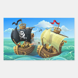 Danny Anka, den rektangulära Pirat-etiketten Rektangulärt Klistermärke