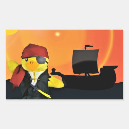 Danny Anka, den rektangulära Pirat-etiketten Rektangulärt Klistermärke