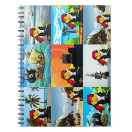 Danny Anka i Pirat Collage Notebook Anteckningsbok