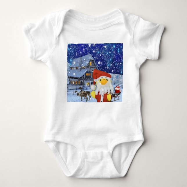 Danny Anka som tomten vid Nordpolen Baby Bodysui T Shirt (Framsida)