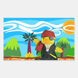 Danny Duck Sjöpiraten Rektangulär Klistermärke