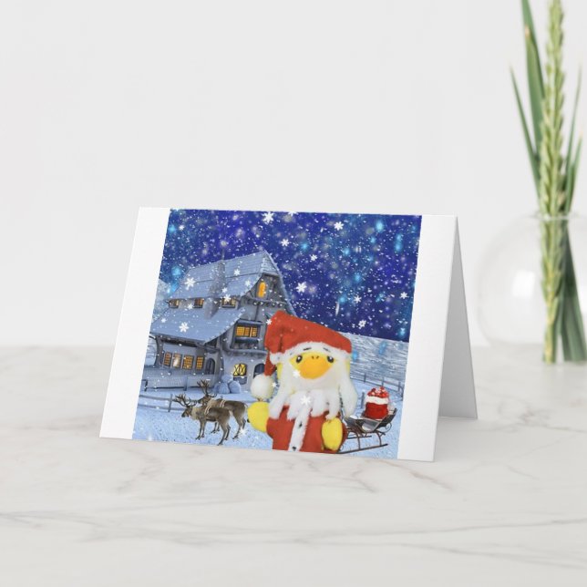 Danny Duck som Tomte på Nordpolen Kort (Framsida)