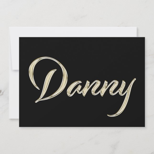 Danny Name white gold Handwriting Karte Kort (Framsida)