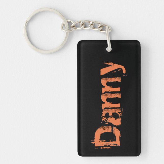 Danny namnger bekymrade Keychain - svart/orange (Framsidan)