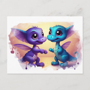 *~* Dans AP48 FOTO Inbjudan Drakdino Postkort