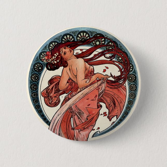 Dans av Alfons Mucha 1898 Knapp (Framsida)