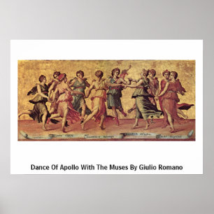 Dans av Apollo med musorna vid den Giulio romanoen Poster