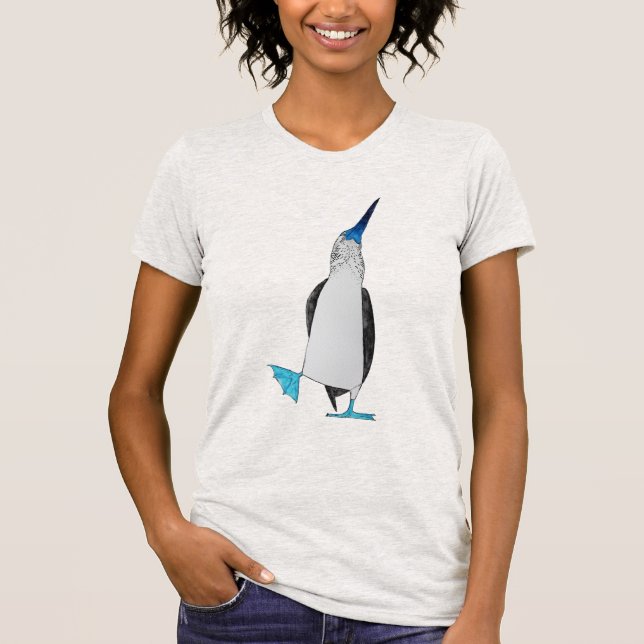 Dans av den Footed boobyen för blått T Shirt (Framsida)