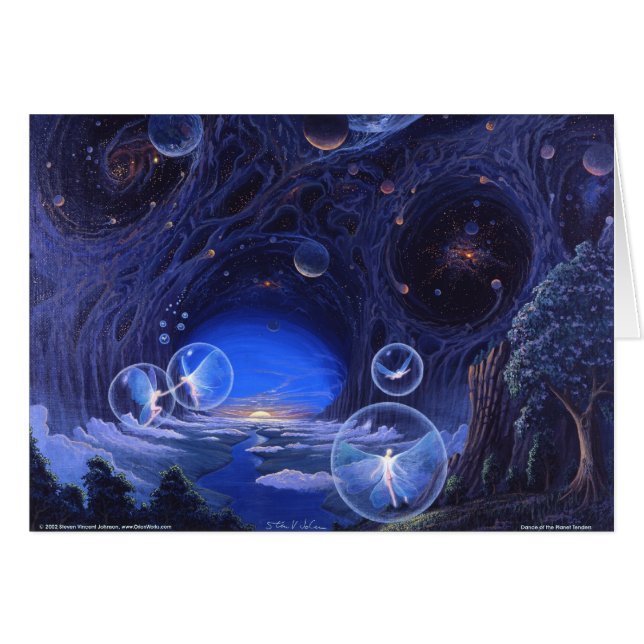 Dans av planetanbuden hälsningskort (Framsidan Horizontal)