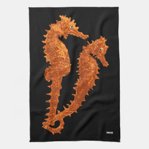 Dans av seahorsesna (orangen) kökshandduk