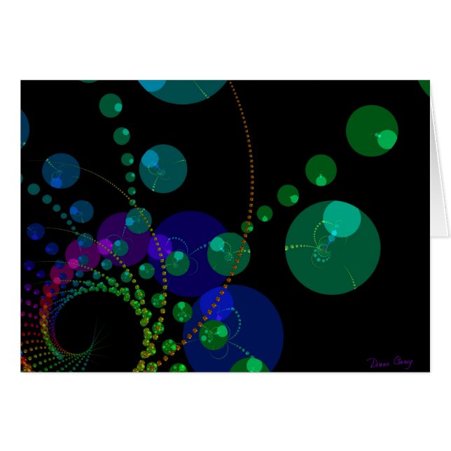 Dans av spheresna II - kosmisk Violet & kricka Hälsningskort (Framsidan Horizontal)