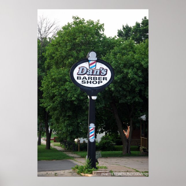 Dan's Barber Shop Poster (Framsidan)