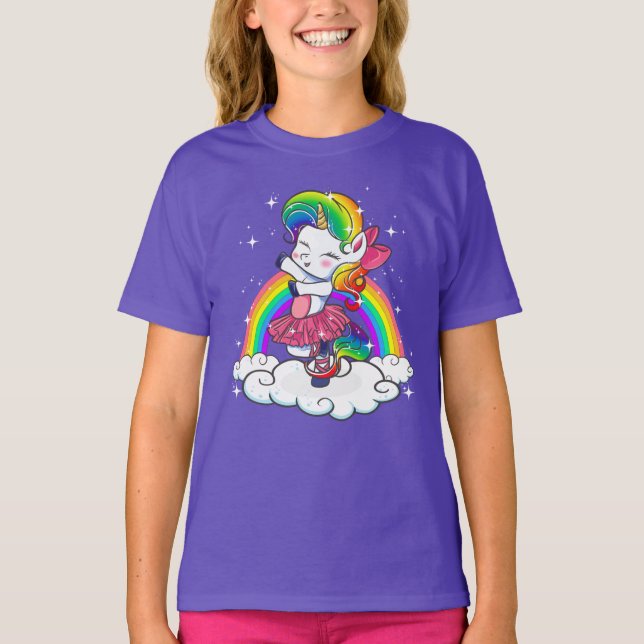 Dans för balettUnicornBallerina T Shirt (Framsida)