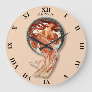 Dans för Retro art nouveau för vintage härlig Stor Klocka