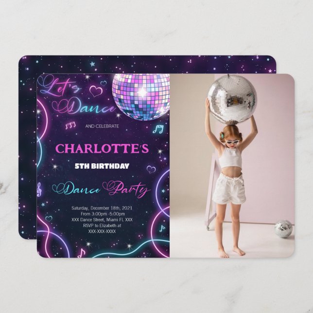 Dans Foto Inbjudan (Fram/baksida)