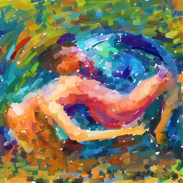 dans i målning av passionsfärgad abstrakt t shirt (Skapare uppladdad)