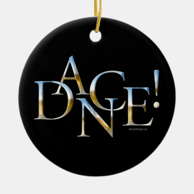 Dans! (Krom) Julgransprydnad Keramik (Framsidan)