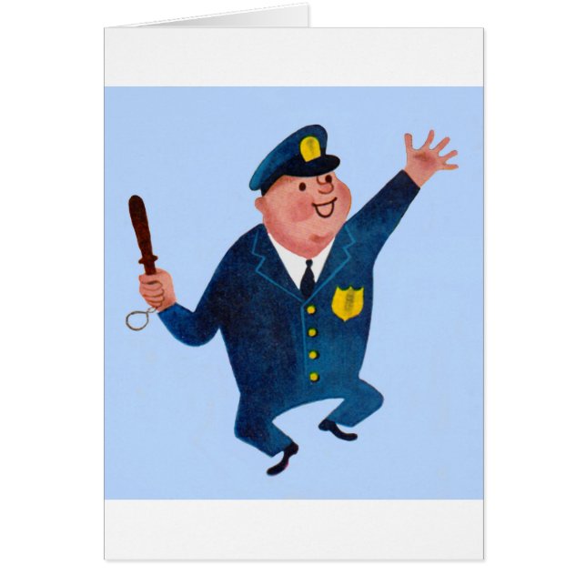 dans lycklig polis hälsningskort (Framsidan)