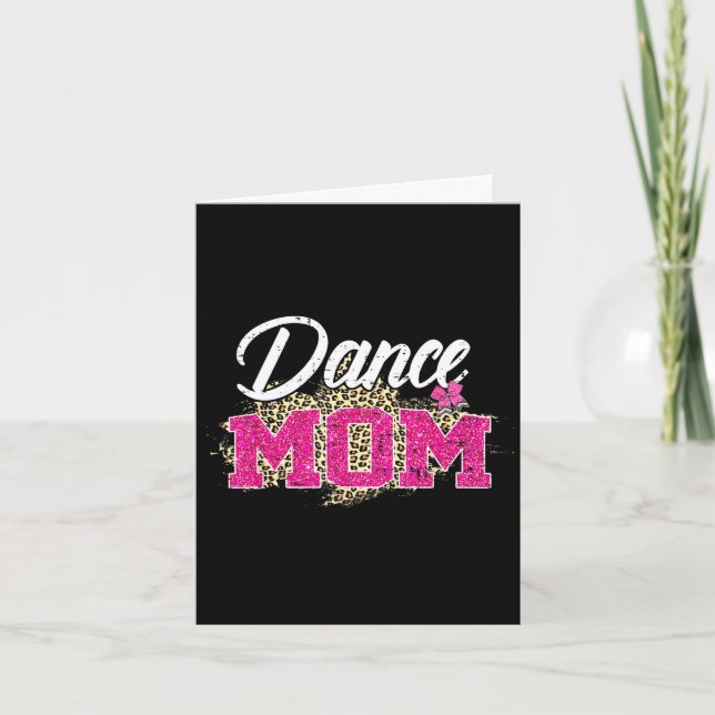 Dans mamma leopard rolig dansande mamma mors dag  kort (Framsida)