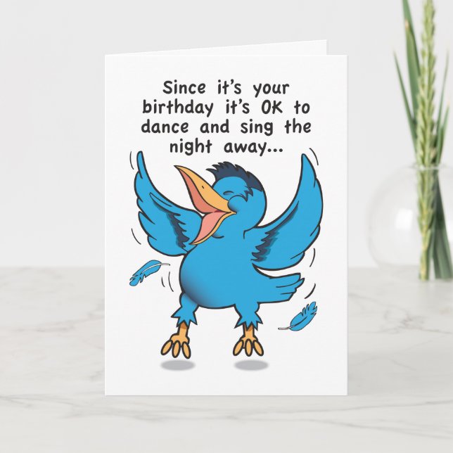 Dans- och sjungafödelsedagkort kort (Framsida)