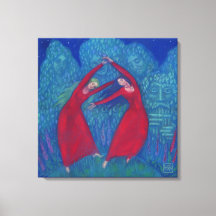 Dans på häxor, pastellmålning, fantasi