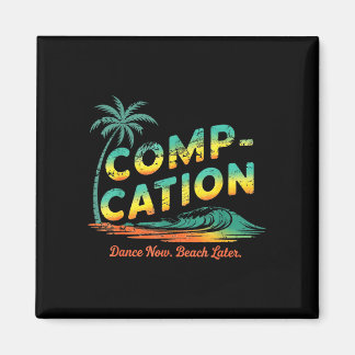 Dans på semesterstrand vintage sommar magnet