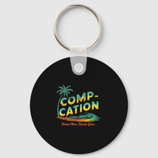 Dans på stranden senare vintage sommar nyckelring
