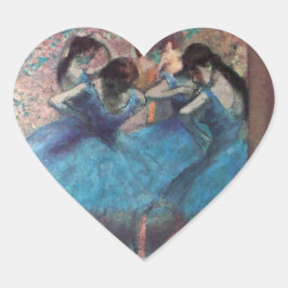 DANS-SKOLOR, BALLERINA BALLET DANCERS IN BLUE HJÄRTFORMAT KLISTERMÄRKE
