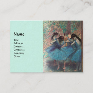 DANS-SKOLOR, BALLERINA BALLET DANCERS IN BLUE VISITKORT