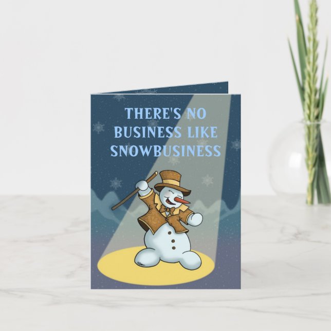 dans snögubbe helgdag notecard helgkort (Framsida)