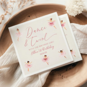 Dans & Snurr Rosa Ballerina Balett Födelsedagsfest Pappersservett