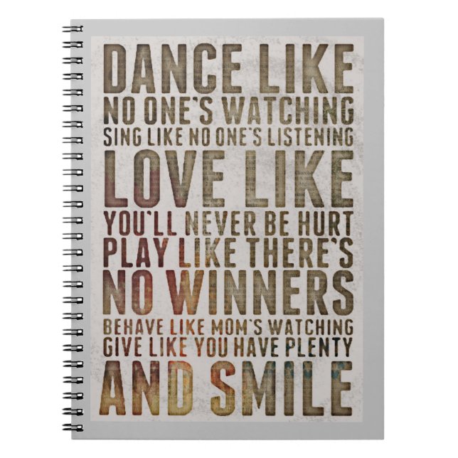 DANS SOM INGEN ÄR PÅ NOTEBOOK JOURNAL ANTECKNINGSBOK (Framsidan)